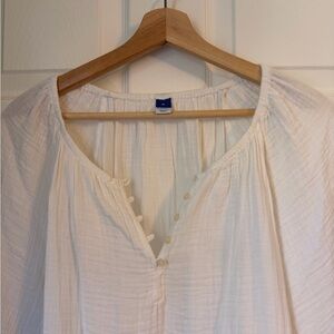 Old Navy White Balloon Sleeve Shirt